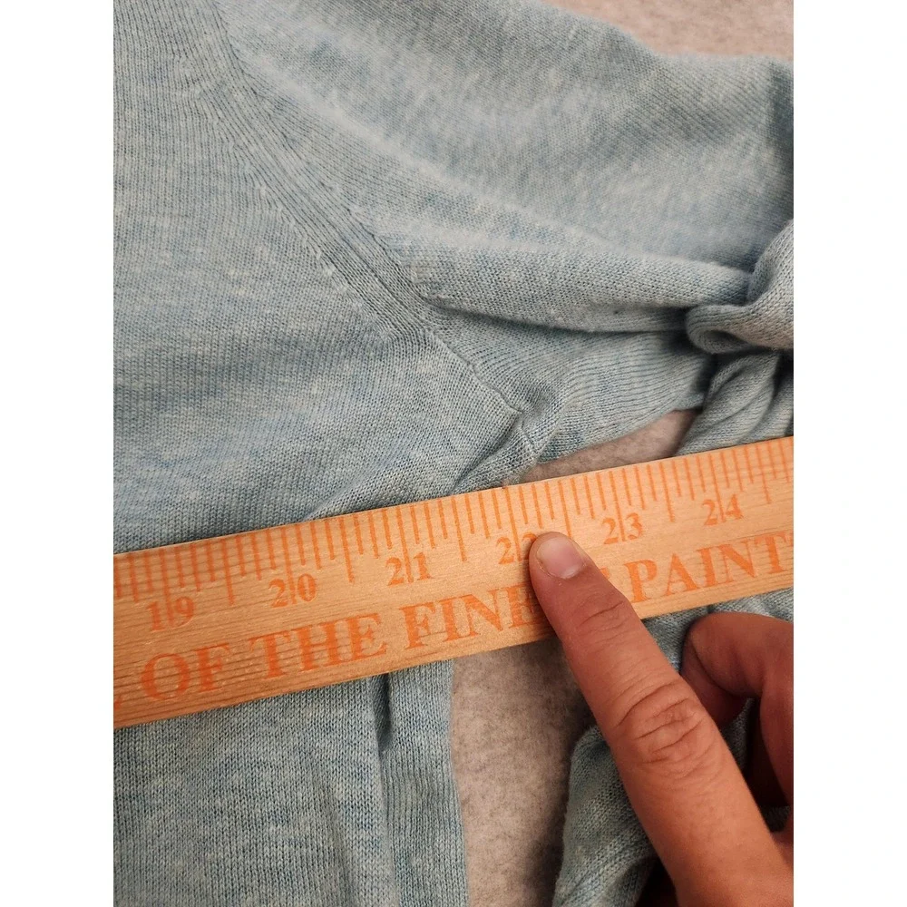 Banana Republic Sweater Mens‎ Large Beached Aqua Silk Linen V Neck Lightweight